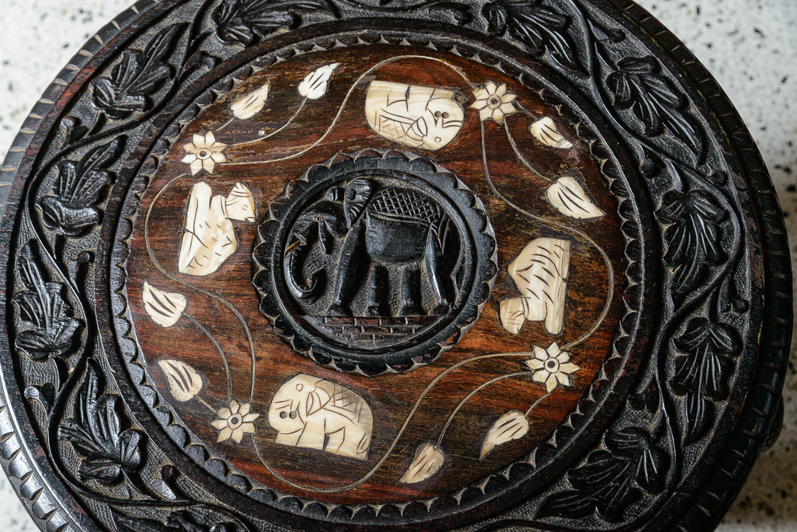 Vintage Round Elephant Table