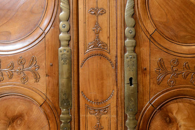 Antique French Cherry Double Dome Armoire
