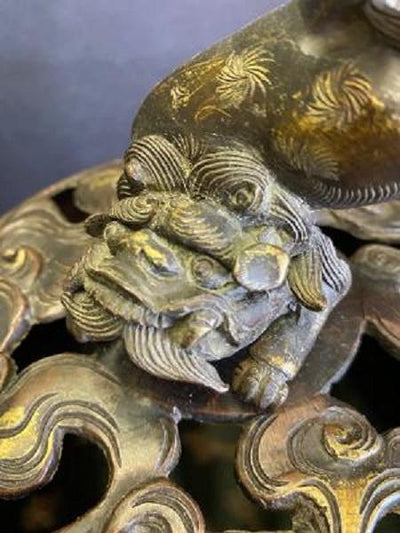 Late 19th Century Chinese Bronze Foo Dog Incense Burner