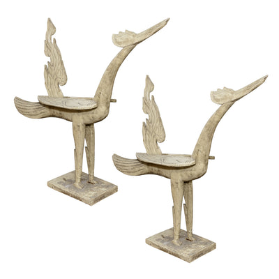 Pair of Large Carved Birds