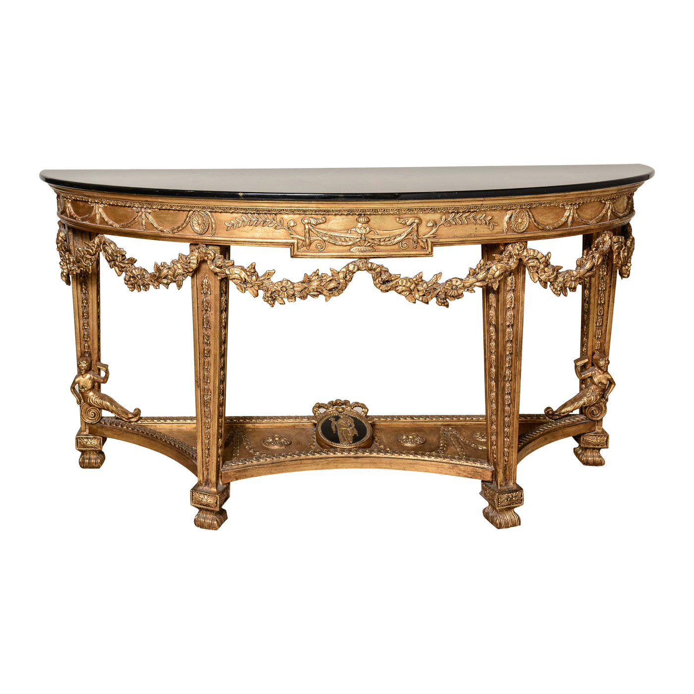 Pair of Faux Marble Top Consoles