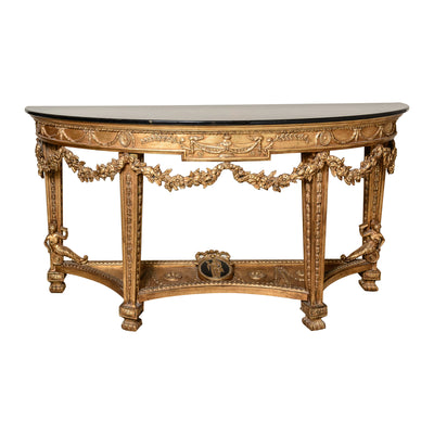 Pair of Faux Marble Top Consoles