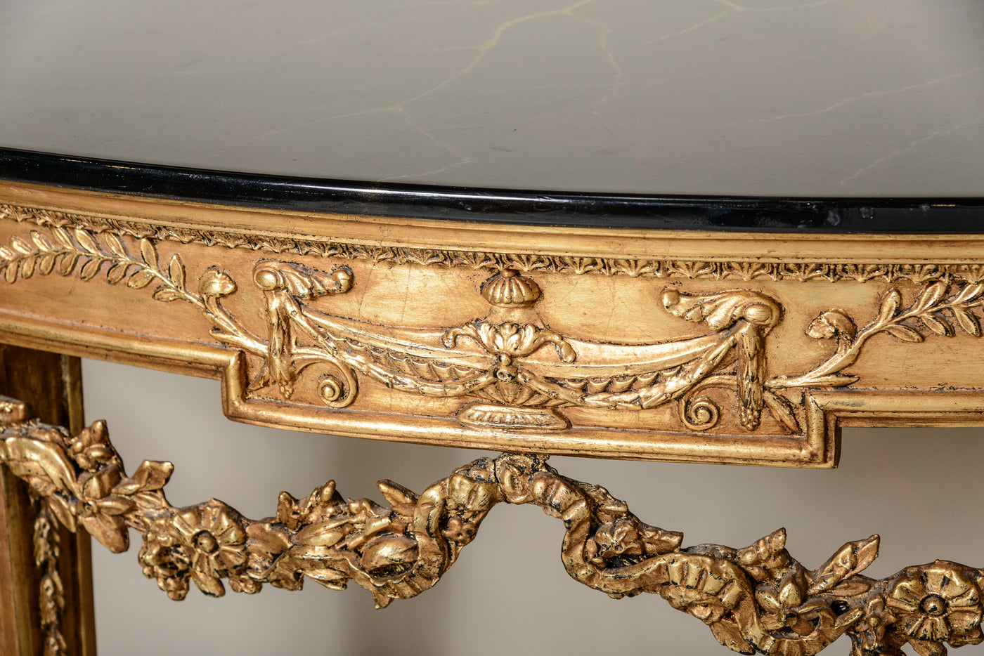 Pair of Faux Marble Top Consoles