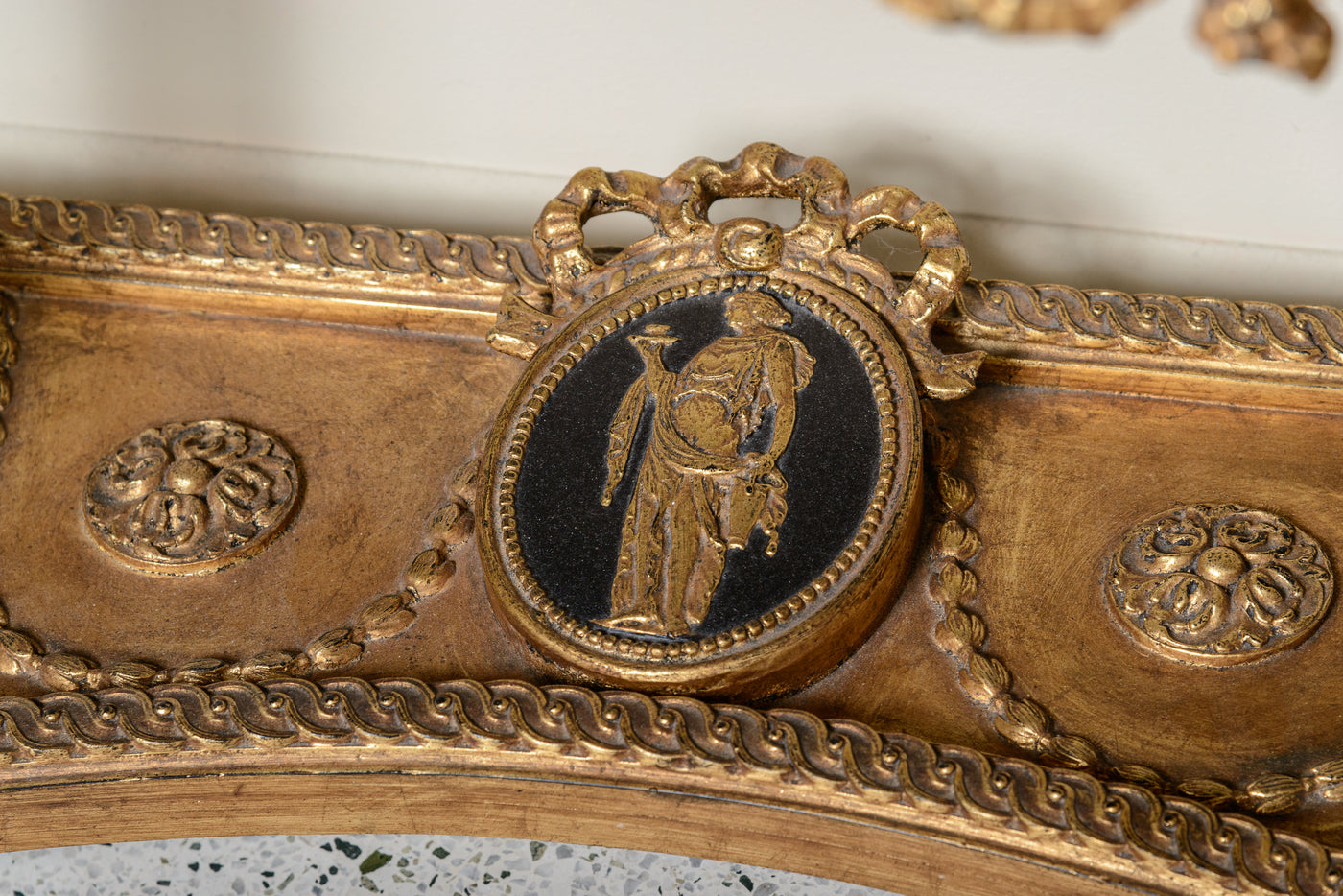 Pair of Faux Marble Top Consoles