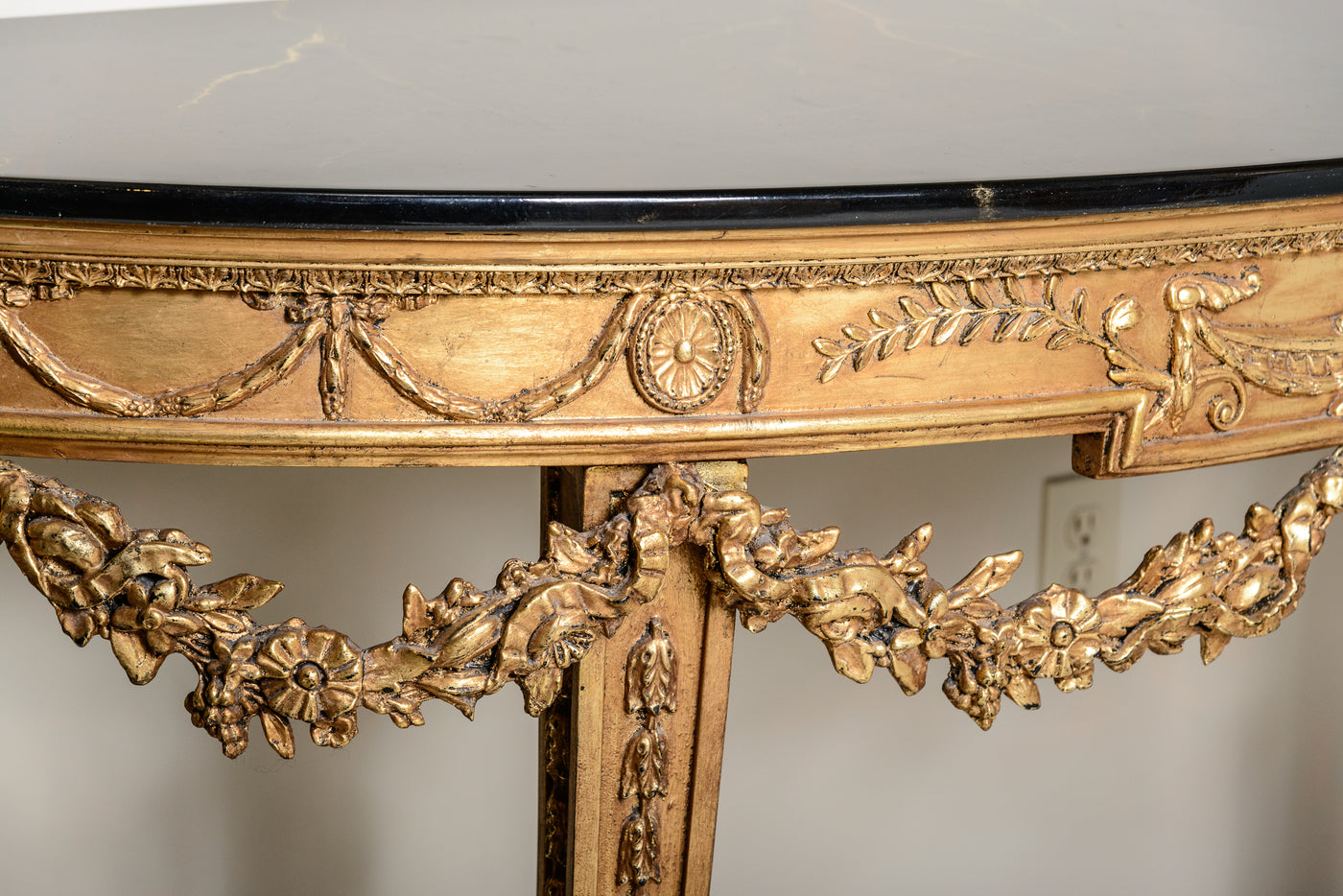 Pair of Faux Marble Top Consoles