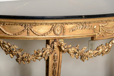 Pair of Faux Marble Top Consoles