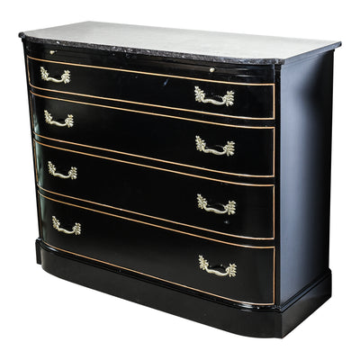 Black Painted Chest With Black Granite Top And Brushing Slide
