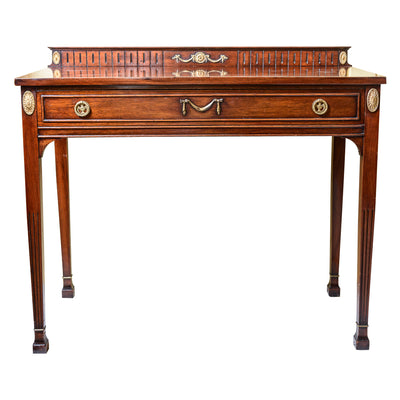 Vintage Mahogany Console Table With Brass Trim