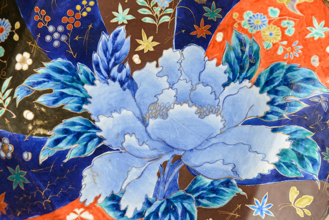 Antique Blue and Orange Floral Imari Charger