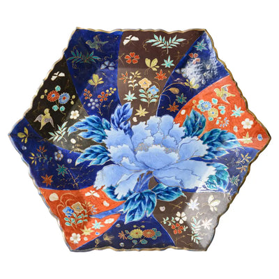 Antique Blue and Orange Floral Imari Charger