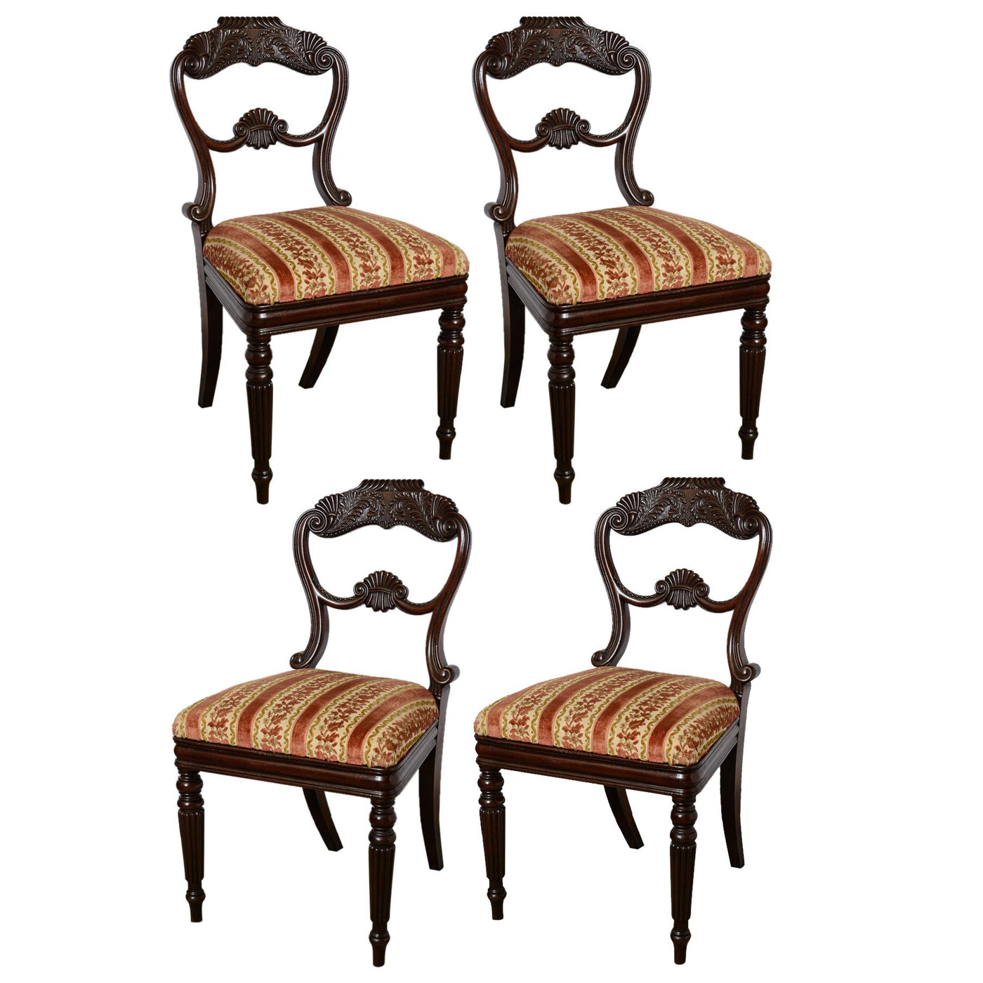 Antique English Mahogany Wm IV Chairs - Set of 4