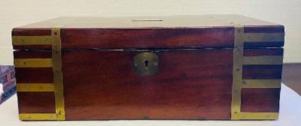 Antique English Mahogany Writing Box Table – The Elephant's Foot ...