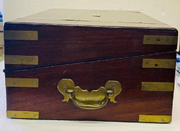 Antique English Mahogany Writing Box Table – The Elephant's Foot ...