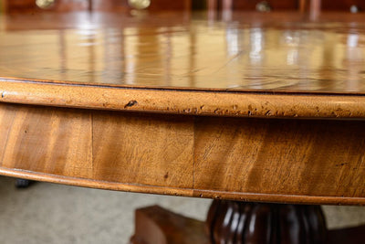 Antique English William IV Style Mahogany Round Dining Table