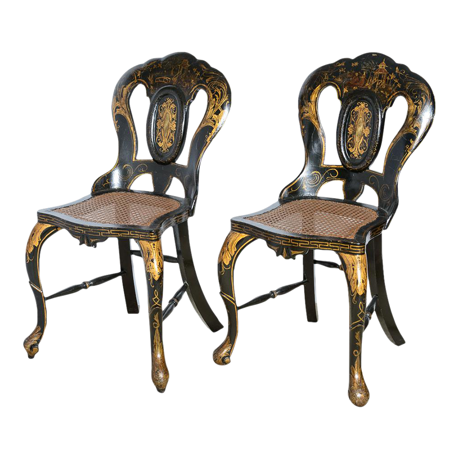 Antique Papier Mache Chairs (pair)