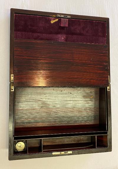 Antique Rosewood English Writing Box Table