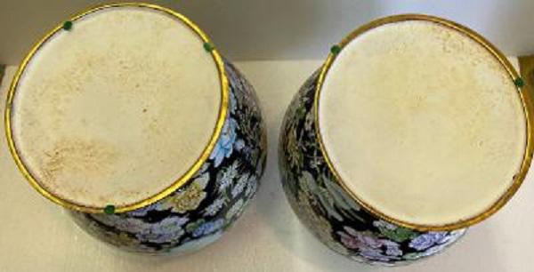 Asian Enamel and Copper Vases (pair)