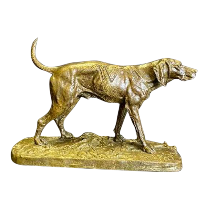Bronze Dog Statue by P J Mene
