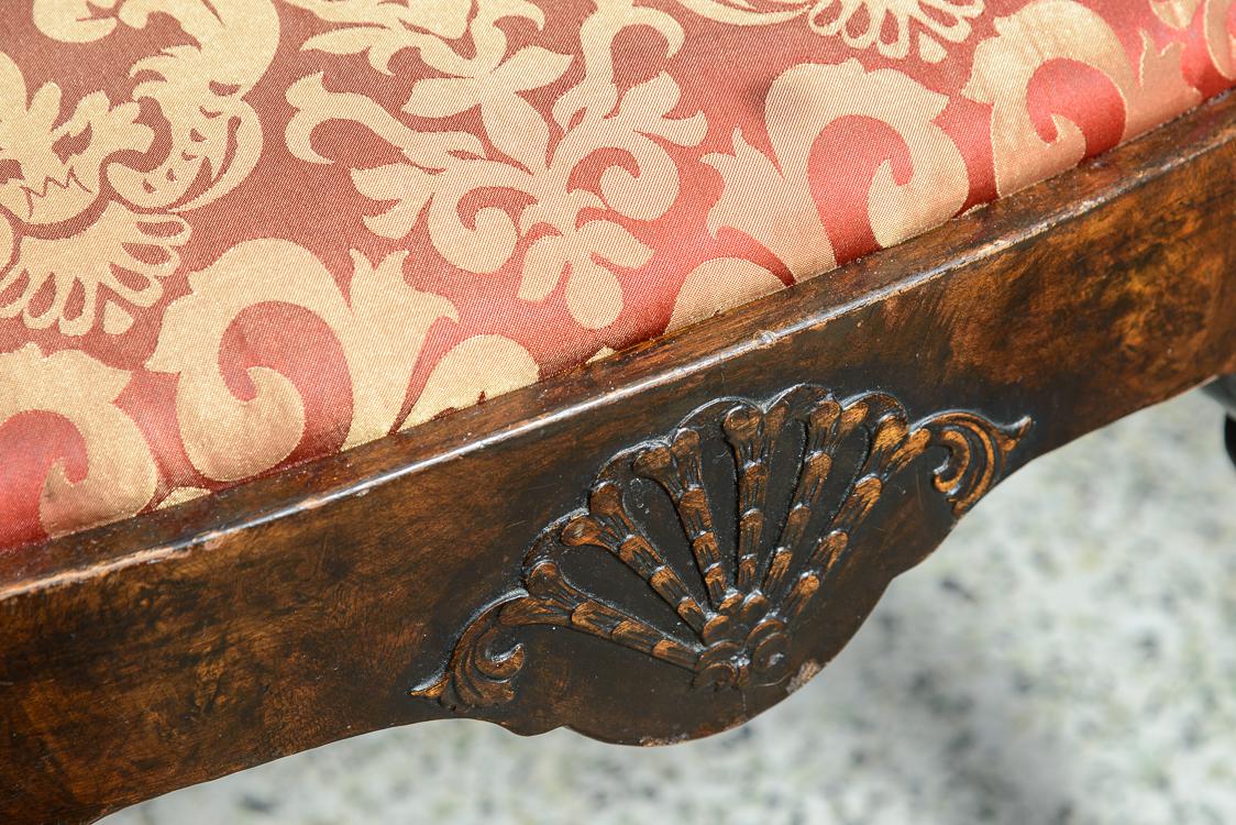European Painted and Carved Inlaid Armchairs (pair)