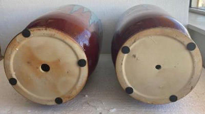 Glazes Vases with Handles (pair)