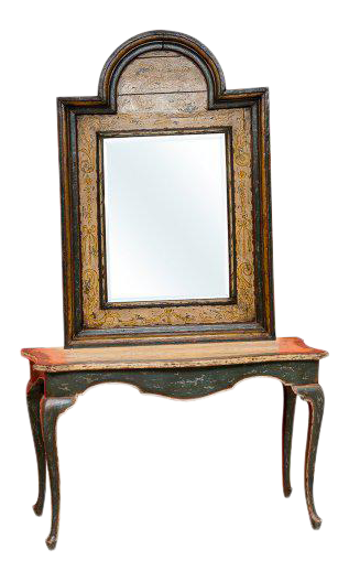 Painted Console and Mirror (pair)