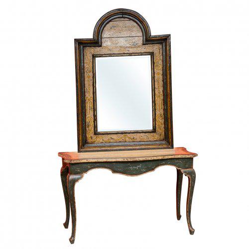 Painted Console and Mirror -Pair Available
