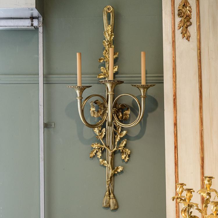 Vintage Gilt Bronze Wall Sconces a Pair The Elephant s Foot Antiques Online