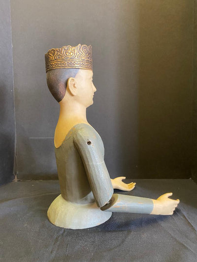 Wooden Lady Figure Painted With Movable Arms